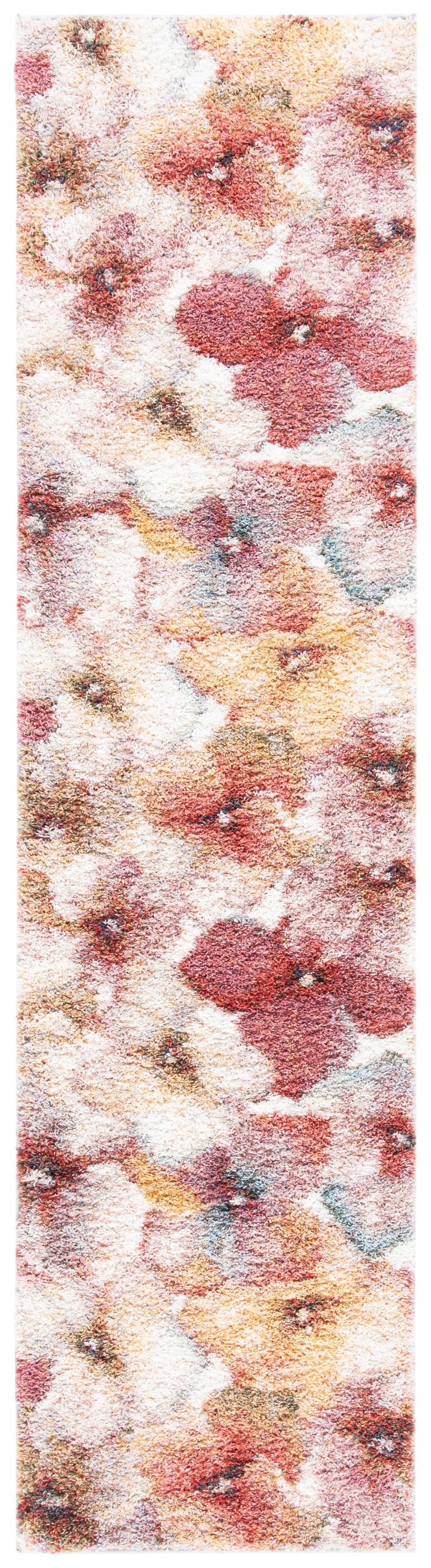 Safavieh Calista Ivory And Rust Accent Rug With Country-Florals, Power-Loomed Turkey, Soft Polypropylene Frise 3'-0" x 5'-0" CAL152A-3