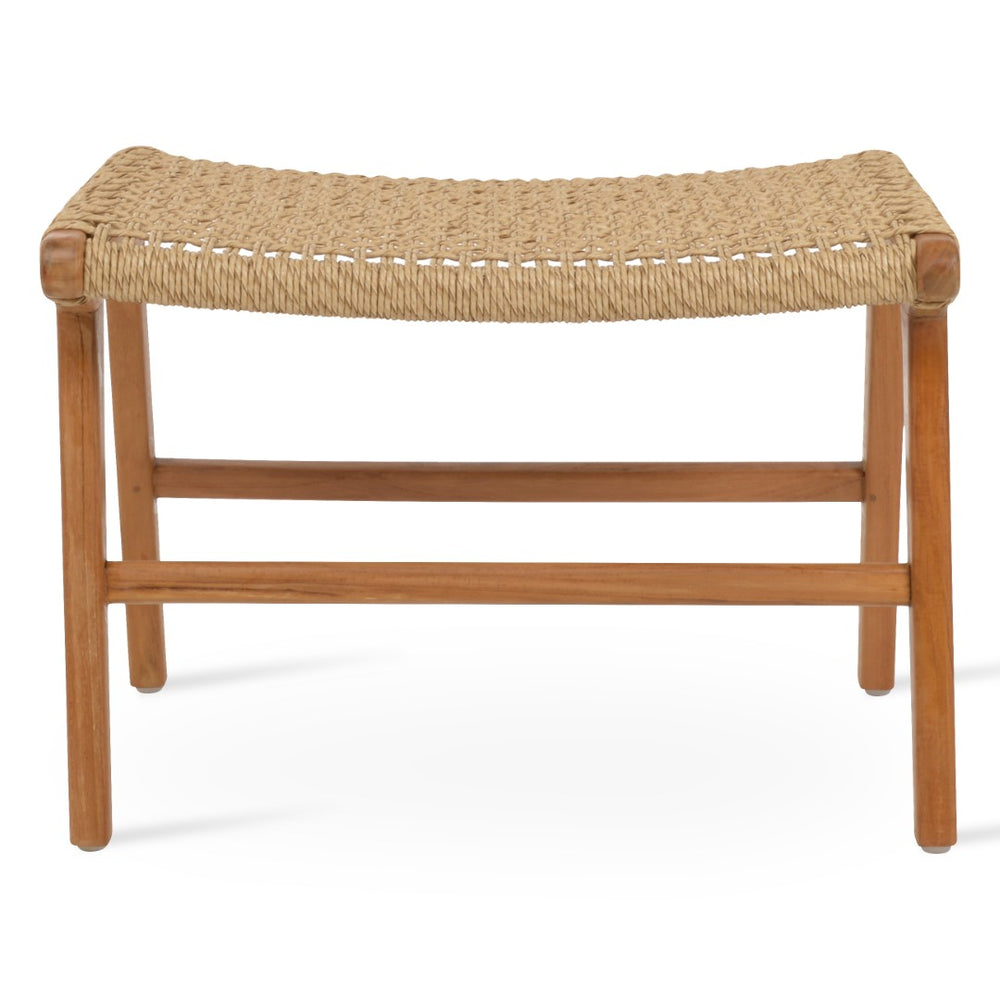 Soho Concept Calava Ottoman - Durable Grade A Teak Wood & Viro Fiber Wicker - Stylish Footrest For Indoors & Outdoors Natural  Soho-concept-dining-chair-14066