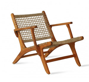 Soho Concept Calava Arm Lounge Chair - Durable Indonesian Teak Wood & Weather-resistant Viro Fiber For Comfort Teak  Soho-concept-dining-chair-14059