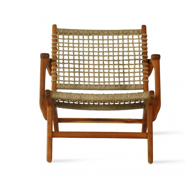 Soho Concept Calava Arm Lounge Chair - Durable Indonesian Teak Wood & Weather-resistant Viro Fiber For Comfort Teak  Soho-concept-dining-chair-14060