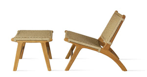 Soho Concept Calava Arm Lounge Chair - Durable Indonesian Teak Wood & Weather-resistant Viro Fiber For Comfort Teak  Soho-concept-dining-chair-14063