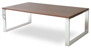 Soho Concept Galaxy Coffee Table: Modern Walnut Veneer Top With Grey Lacquer Edge & Stylish Black Metal Base Walnut  Soho-concept-dining-chair-13648