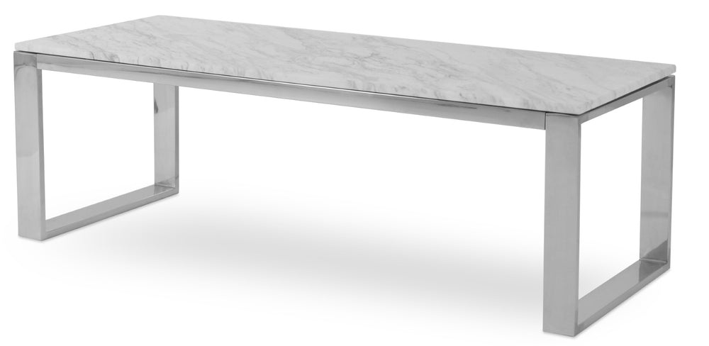Soho Concept Calvin Marble Coffee Table - White Carrara Italian Top & Polished Stainless Steel Frame For Elegance   Soho-concept-dining-chair-13651