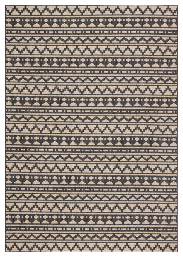 Jaipur Living Jaipur Living Killick Polypropylene Tribal Geometric Flat Woven Indoor Outdoor Rug Gray 2'X3'7" RUG143319