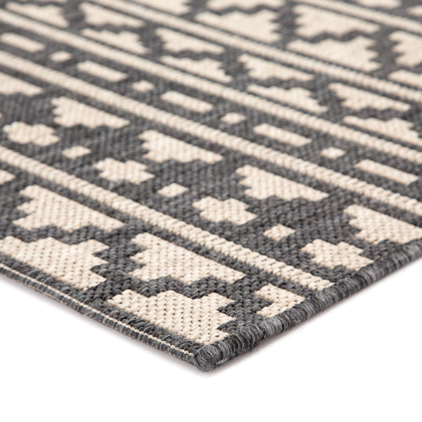 Jaipur Living Jaipur Living Killick Polypropylene Tribal Geometric Flat Woven Indoor Outdoor Rug Gray 2'X3'7" RUG143319