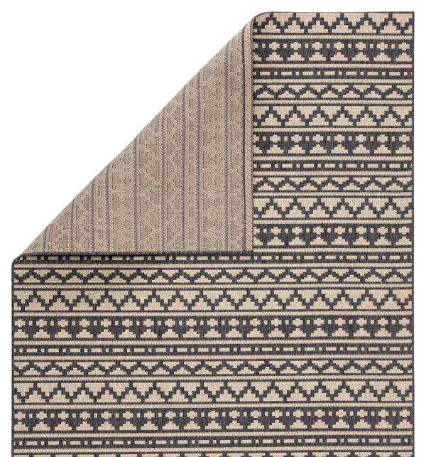 Jaipur Living Jaipur Living Killick Polypropylene Tribal Geometric Flat Woven Indoor Outdoor Rug Gray 2'X3'7" RUG143319