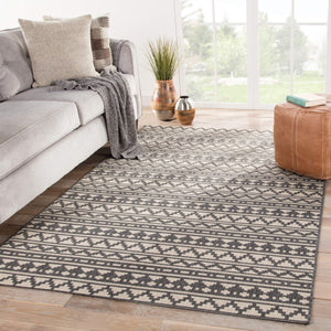 Jaipur Living Jaipur Living Killick Polypropylene Tribal Geometric Flat Woven Indoor Outdoor Rug Gray 2'X3'7" RUG143319