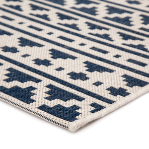 Jaipur Living Jaipur Living Killick Polypropylene Tribal Geometric Flat Woven Indoor Outdoor Rug Blue 4'X5'7" RUG143335