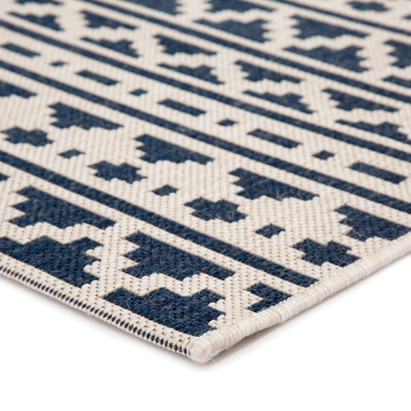 Jaipur Living Jaipur Living Killick Polypropylene Tribal Geometric Flat Woven Indoor Outdoor Rug Blue 4'X5'7" RUG143335