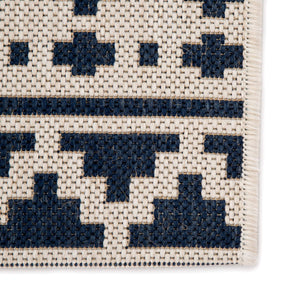 Jaipur Living Jaipur Living Killick Polypropylene Tribal Geometric Flat Woven Indoor Outdoor Rug Blue 4'X5'7" RUG143335