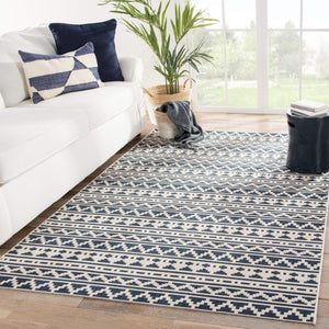 Jaipur Living Jaipur Living Killick Polypropylene Tribal Geometric Flat Woven Indoor Outdoor Rug Blue 4'X5'7" RUG143335