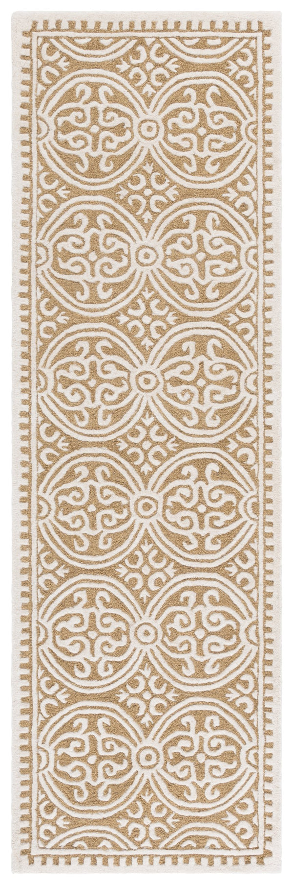 Safavieh Cambridge Ivory And Gold Hand-Tufted Wool Rug, Low-Profile Plush Pile For Modern Interiors 4'-0" x 6'-0" CAM123F-4