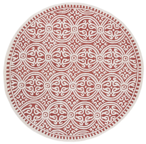 Safavieh Cambridge Hand-Tufted Ivory Wool Area Rug With Red & Gold Accents — Traditional Plush Comfort 6'-0" x 9'-0" CAM123Q-6