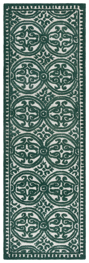 Safavieh Cambridge Hand‑Tufted Ivory & Green Wool Round Rug — Plush, Artisanal Texture For Living Rooms 6'-0" x 6'-0" CAM123W-6R