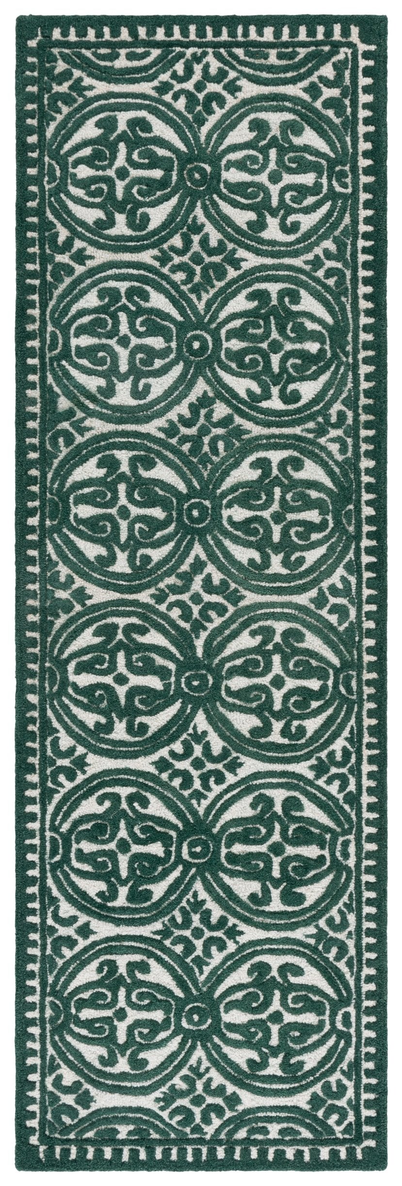 Safavieh Cambridge Hand-Tufted Ivory And Green Wool Area Rug | Plush Texture, Durable Craftsmanship, Timeless Appeal 6'-0" x 6'-0" CAM123W-6SQ