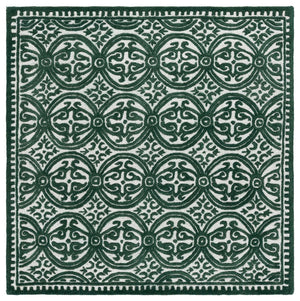 Safavieh Cambridge Hand-Tufted Ivory & Green Wool Rug — Plush, Durable Artisanal Flooring For Living Spaces 8'-0" x 10'-0" CAM123W-8
