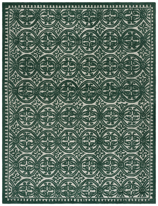 Safavieh Cambridge Hand-Tufted Ivory & Green Wool Rug — Plush, Durable Artisanal Flooring For Living Spaces 8'-0" x 10'-0" CAM123W-8