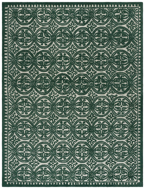 Safavieh Cambridge Hand‑Tufted Ivory & Green Wool Round Rug — Plush, Artisanal Texture For Living Rooms 6'-0" x 6'-0" CAM123W-6R