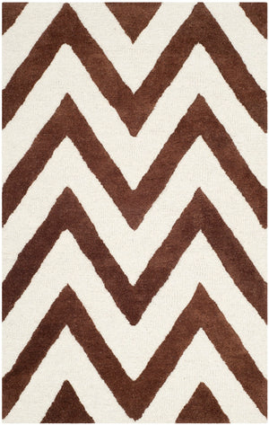 Safavieh Cambridge 139 Hand Tufted  Rug Dark Brown / Ivory CAM139H-2