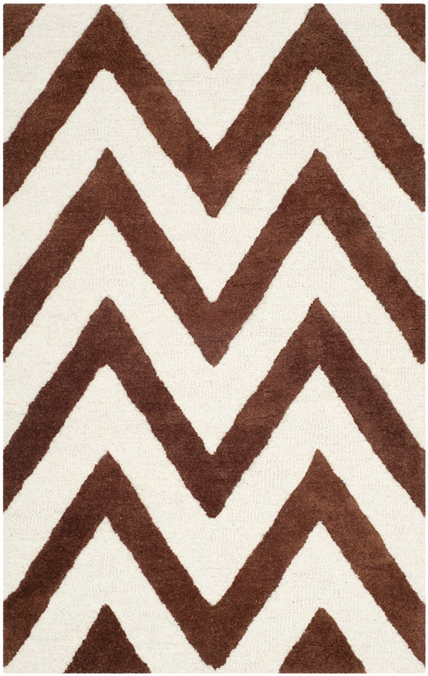 Safavieh Cambridge 139 Hand Tufted  Rug Dark Brown / Ivory CAM139H-2
