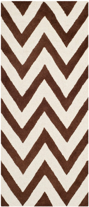 Safavieh Cambridge 139 Hand Tufted  Rug Dark Brown / Ivory CAM139H-26