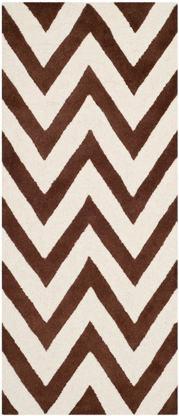 Safavieh Cambridge 139 Hand Tufted  Rug Dark Brown / Ivory CAM139H-26