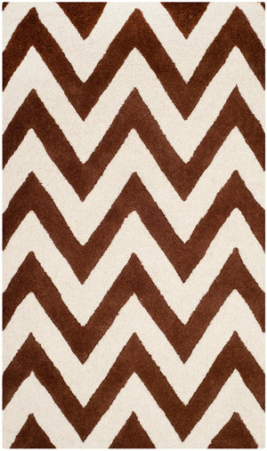 Safavieh Cambridge 139 Hand Tufted  Rug Dark Brown / Ivory CAM139H-3