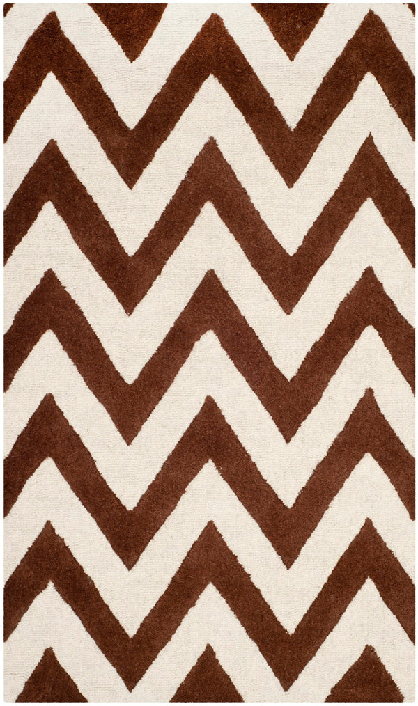 Safavieh Cambridge 139 Hand Tufted  Rug Dark Brown / Ivory CAM139H-3