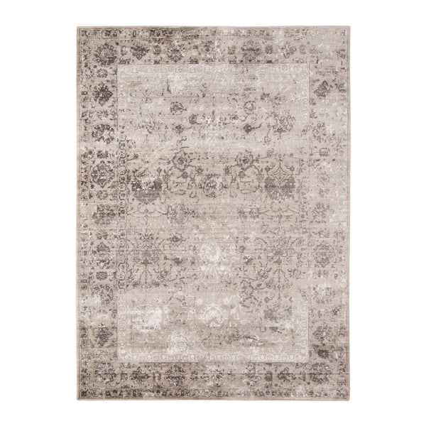 AMER Rugs Cambridge Bordered Polyester Area Rug with Metallic Sheen for Living Rooms and Entryways 3'11" X 5'7" CAM1531157
