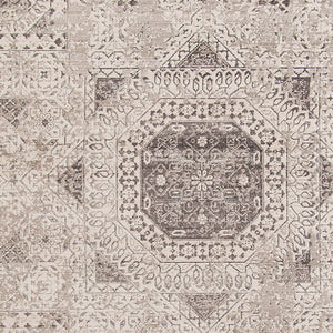 Cambridge Medallion Polyester Area Rug with Metallic Shimmer for Living Rooms