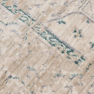 Cambridge Medallion Area Rug Metallic Polyester Pile Transitional Living Room Accent