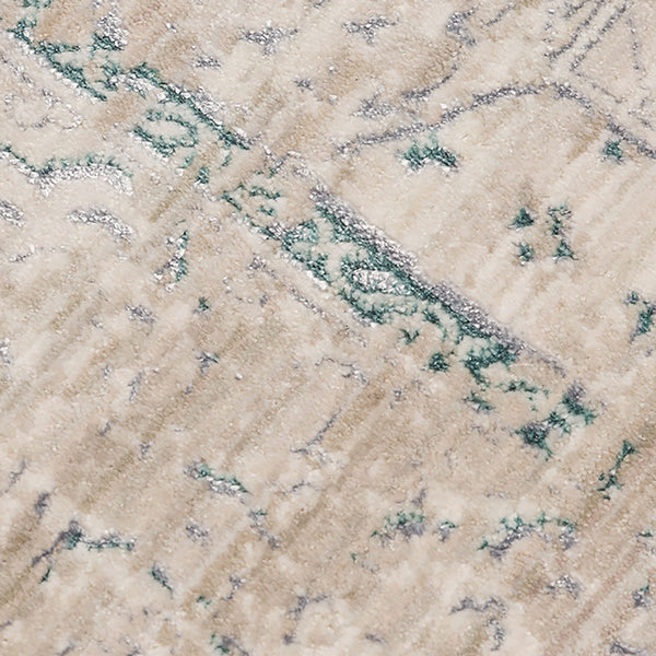 Cambridge Medallion Area Rug Metallic Polyester Pile Transitional Living Room Accent