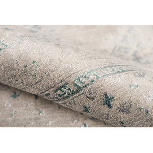 Cambridge Medallion Area Rug Metallic Polyester Pile Transitional Living Room Accent