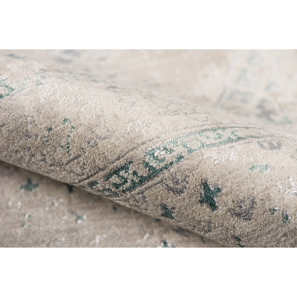 Cambridge Medallion Area Rug Metallic Polyester Pile Transitional Living Room Accent