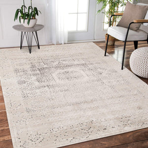 Cambridge Medallion Area Rug Power-loomed Polyester with Metallic Sheen for Entryways
