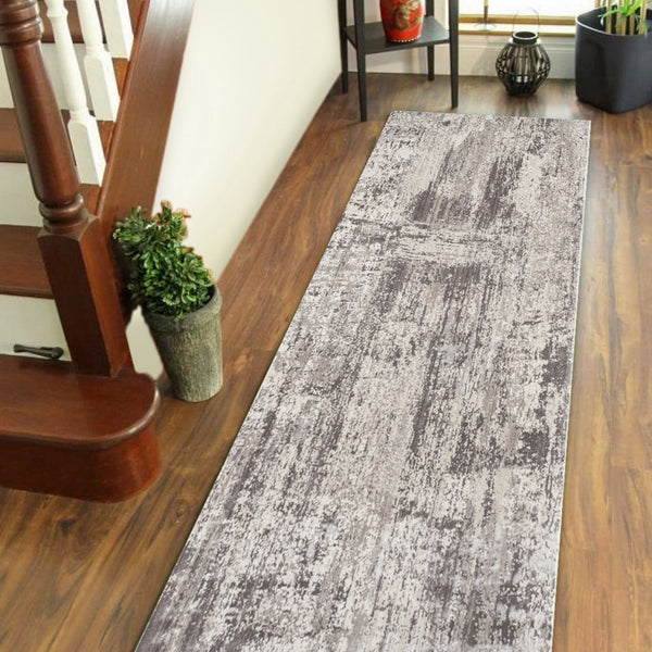 Cambridge Metallic Polyester Runner Rug Power Loomed Abstract Shimmer for Hallways