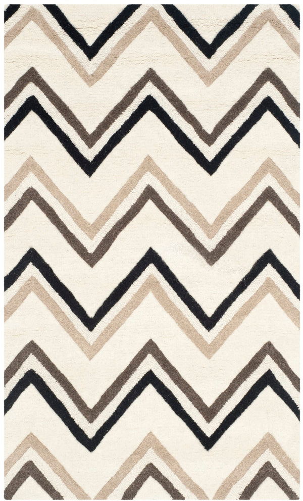 Safavieh Cambridge 581 Hand Tufted  Rug Ivory / Black CAM581B-3