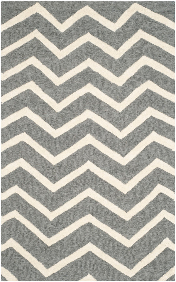 Safavieh Cambridge 714 Hand Tufted  Rug Dark Grey / Ivory CAM714D-3