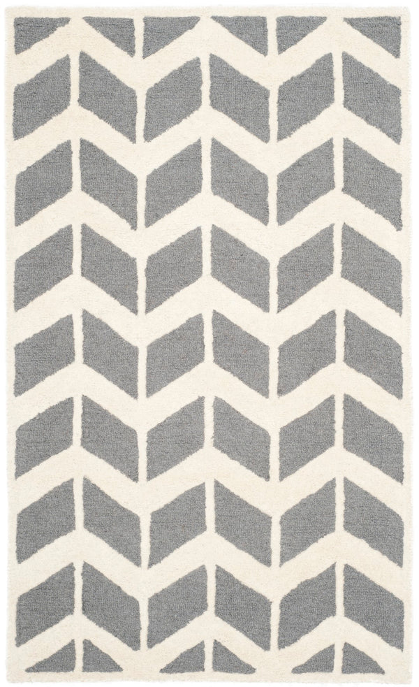 Safavieh Cambridge 718 Hand Tufted  Rug Dark Grey / Ivory CAM718D-3