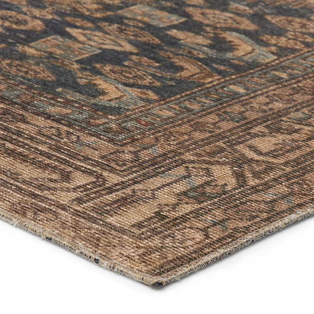 Jaipur Living Canteena Reeves Can03 Rug154716 Powerloomed Machinemade 100% Polyester Traditional Medallion Indoor Rug Brown, Blue 100% Polyester, 100% Polyester Rug154716