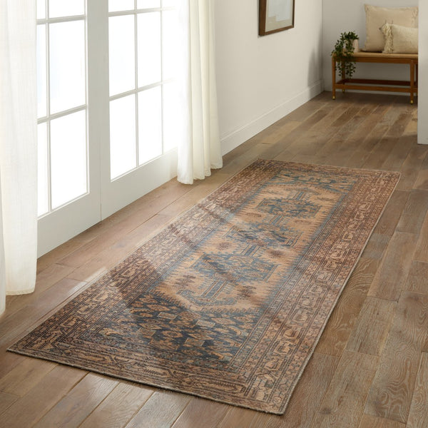 Jaipur Living Canteena Reeves Can03 Rug155066 Powerloomed Machinemade 100% Polyester Traditional Medallion Indoor Rug Brown, Blue 100% Polyester, 100% Polyester Rug155066