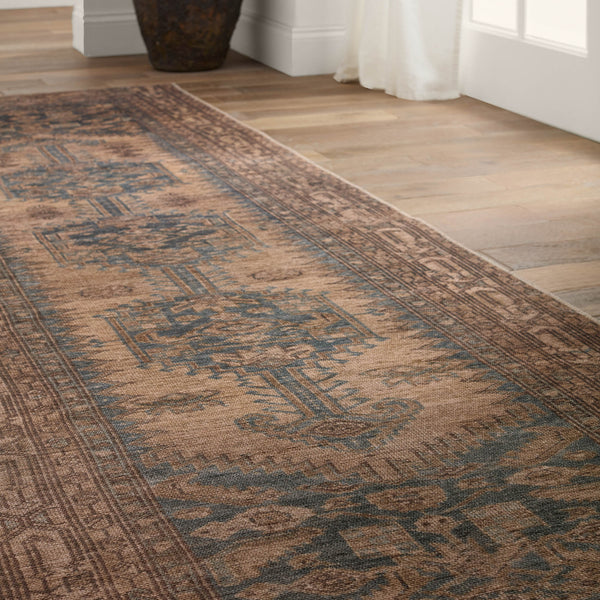Jaipur Living Canteena Reeves Can03 Rug154708 Powerloomed Machinemade 100% Polyester Traditional Medallion Indoor Rug Brown, Blue 100% Polyester, 100% Polyester Rug154708