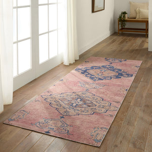 Jaipur Living Canteena Clanton Can04 Rug154734 Powerloomed Machinemade 100% Polyester Traditional Medallion Indoor Rug Pink, Blue 100% Polyester, 100% Polyester Rug154734