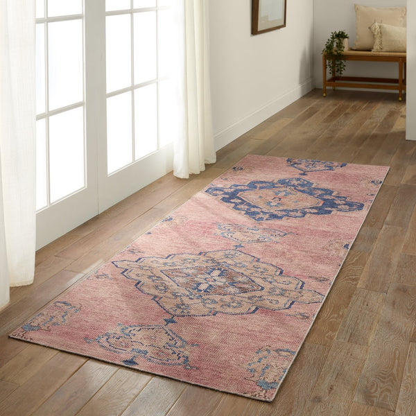 Jaipur Living Canteena Clanton Can04 Rug154763 Powerloomed Machinemade 100% Polyester Traditional Medallion Indoor Rug Pink, Blue 100% Polyester, 100% Polyester Rug154763