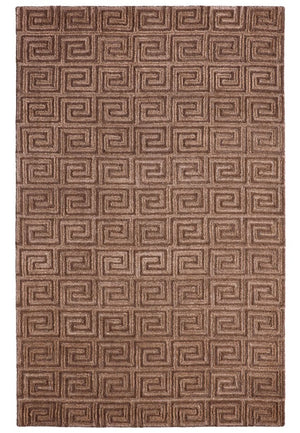 Jaipur Living Jaipur Harkness 18" Tufted Swatch - Handcrafted Wool-Viscose Greek Key Sample In Sophisticated Brown RSW105338