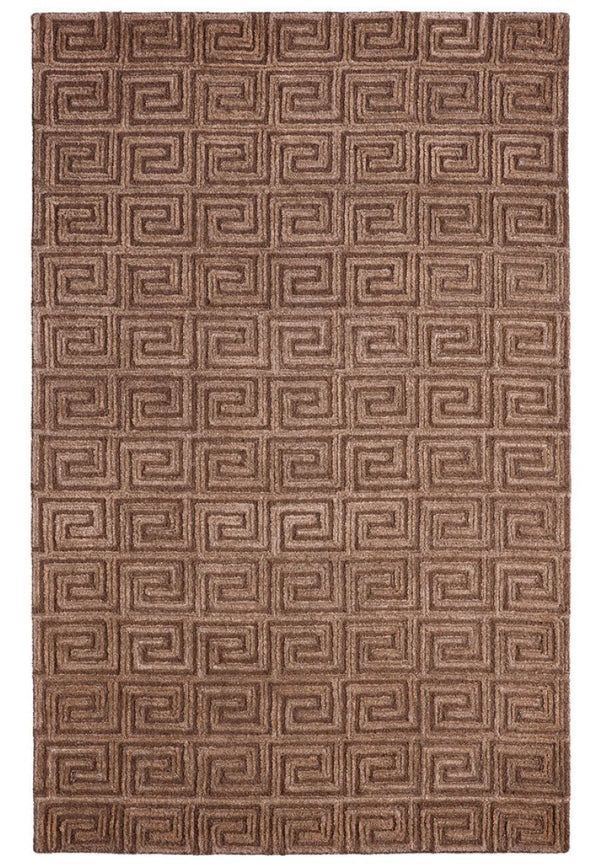 Jaipur Living Jaipur Harkness 18" Tufted Swatch - Handcrafted Wool-Viscose Greek Key Sample In Sophisticated Brown RSW105338
