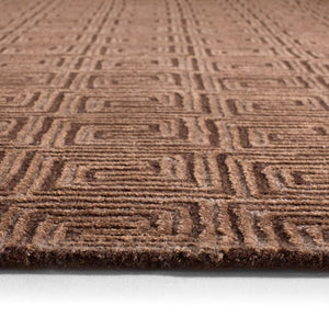Jaipur Living Jaipur Harkness 18" Tufted Swatch - Handcrafted Wool-Viscose Greek Key Sample In Sophisticated Brown RSW105338