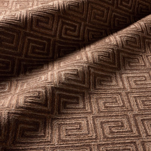 Jaipur Living Jaipur Harkness 18" Tufted Swatch - Handcrafted Wool-Viscose Greek Key Sample In Sophisticated Brown RSW105338