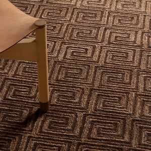 Jaipur Living Jaipur Harkness 18" Tufted Swatch - Handcrafted Wool-Viscose Greek Key Sample In Sophisticated Brown RSW105338