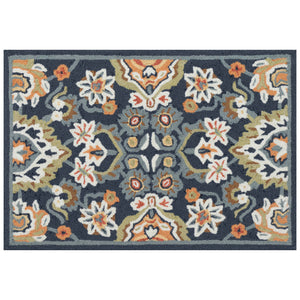 Trans Ocean Liora Manne Capri Petra Indoor/Outdoor Area Rug – Durable, Handmade, Traditional Persian Design Decor Navy Polyester,Acrylic Cap12175733